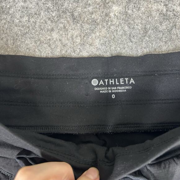 Athleta Pants Womens 0 Black Trekkie North Jogger Nylon Drawstring Zip Pockets - Picture 3 of 9